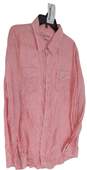 Mens Pink Long Sleeve Button Down Collared Dress Shirt Size XL image number 4