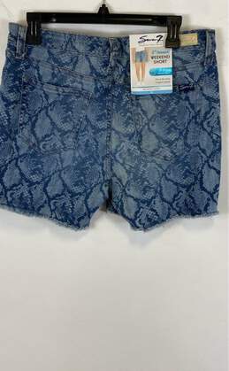 NWT Seven7 Womens Blue Snakeskin Stretch Flat Front Denim Cut Off Short Size 10 alternative image