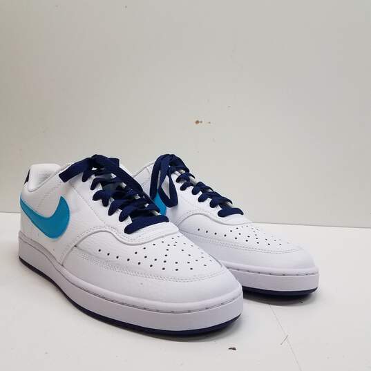 Nike Court Vision Low NBA White, Turquoise Blue Sneakers DM1187-100 Size 7.5 image number 3