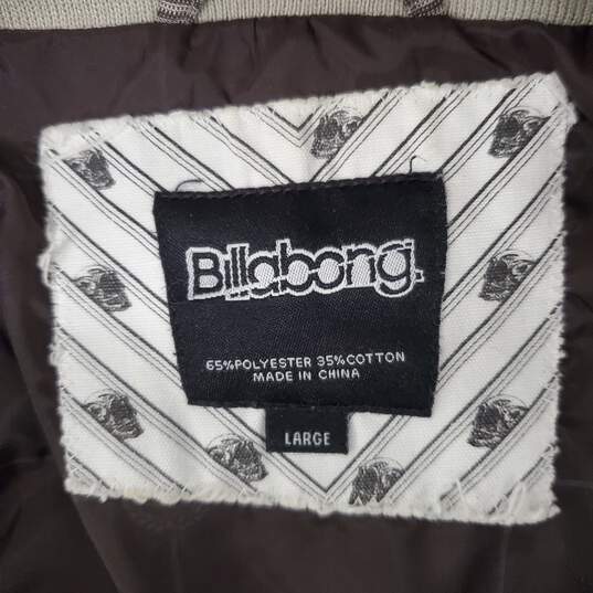 Billabong MN's Prince of Whales Brown Plaid Full Zip Skater Jacket Size L image number 4