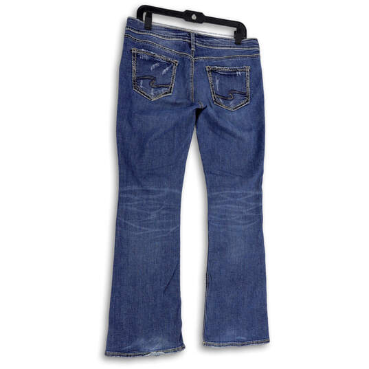Womens Blue Denim Medium Wash Distressed Pockets Bootcut Jeans Size W29/L31 image number 2