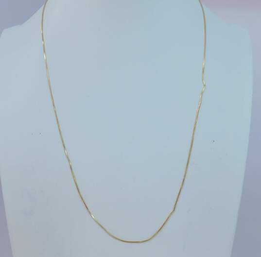 14K Gold Square Snake Chain Necklace 2.4g image number 2