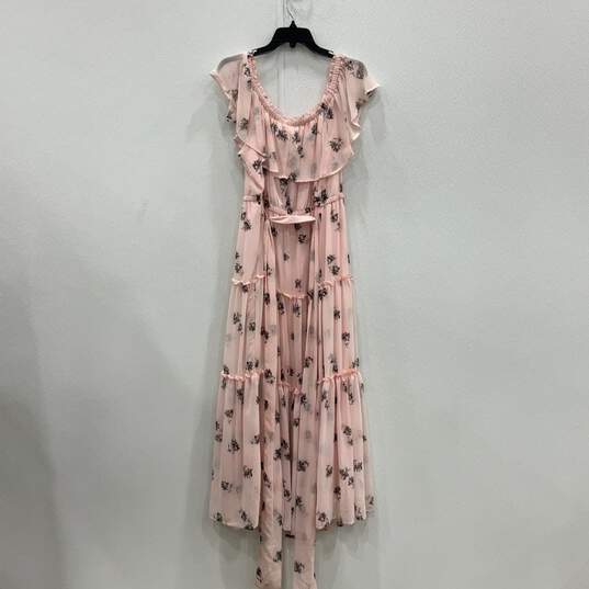 NWT Lane Bryant Womens Pink Floral Ruffle Off Shoulder Tiered Maxi Dress Size 18 image number 2