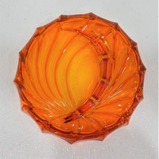 VTG Viking Glass Ashtray Amberina Orange Persimmon Mid-Century Modern image number 3