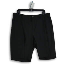 NWT Mens Black Flat Front Slash Pocket Straight Leg Chino Shorts Size 36