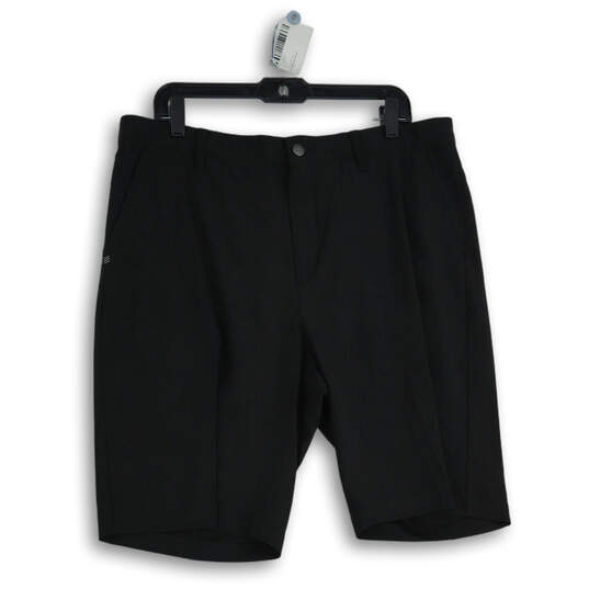 NWT Mens Black Flat Front Slash Pocket Straight Leg Chino Shorts Size 36 image number 1