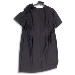 Womens Black Round Neck Short Sleeve Back Zip Sheath Dress Size 22WP alternative image