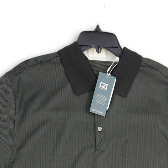 NWT Mens Black Spread Collar Short Sleeve Polo Shirt Size 1XB image number 3