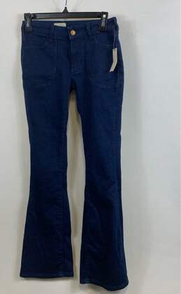 NWT Pilcro By Anthropologie Womens Blue Medium Wash Denim Flared Jeans Size 24