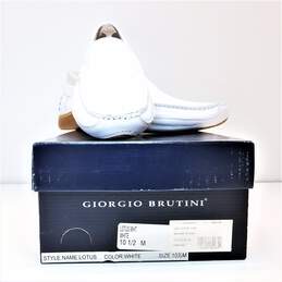 Giorgio Brutini Lotus White Leather Loafers Men's Size 10.5