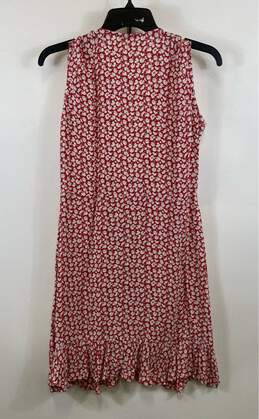All Saints Womens Red Floral Krystal Scatter Sleeveless Short Wrap Dress Size S alternative image