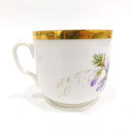 ATQ Late 1800s Haviland Limoges Teacup & Plate Floral Print alternative image