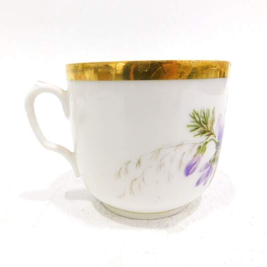 ATQ Late 1800s Haviland Limoges Teacup & Plate Floral Print image number 2