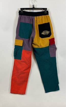 Coursemy Mens Multicolor Cotton Colorblock Drawstring Waist Cargo Pants Size L alternative image