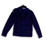 Mens Blue Heather Long Casual Sleeve Kangaroo Pocket Full-Zip Hoodie Sz XS image number 2