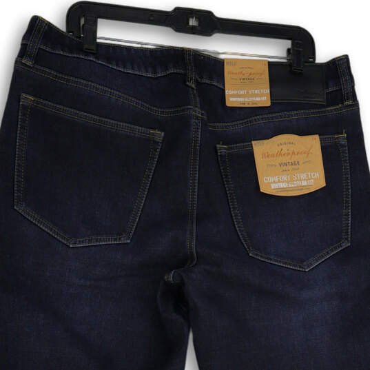 NWT Mens Blue Denim Vintage Stretch Regular Fit Straight Leg Jeans Size 36X30 image number 4