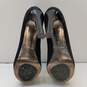 Diane Von Furstenberg Suede Peep Toe Heels Black 10 image number 6
