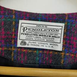 Vintage Pendleton women's multicolor wool plaid skirt jacket set size 10 alternative image