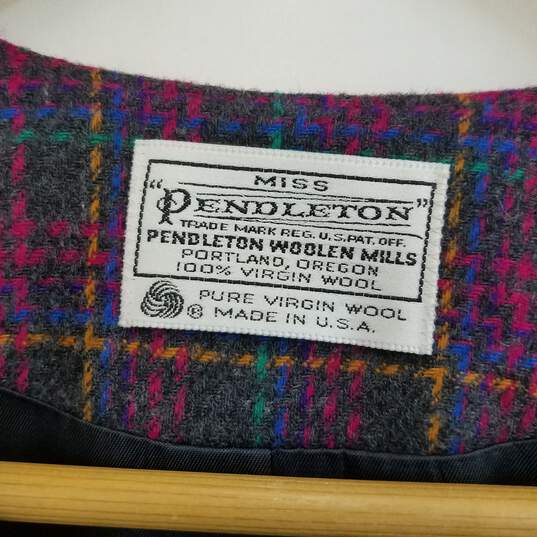 Vintage Pendleton women's multicolor wool plaid skirt jacket set size 10 image number 2