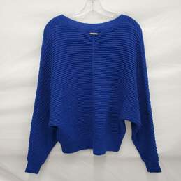 Michael Kors WM's Royal Blue Ribbed Alpaca Crewneck Sweater Size SM alternative image