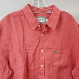 Lacoste Coral Short Sleeve Button Up in Men's Size XL alternative image
