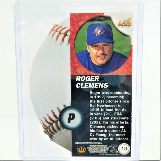 1998 Roger Clemens Pacific Aurora Hardball Cel-Fusion Die Cut Toronto Blue Jays image number 3