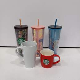 Bundle of 5 Starbucks Cups (2 Mugs, 3 Tumblers)