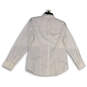 NWT Womens White Long Sleeve Ruffle Collared Button-Up Shirt Size Small image number 2