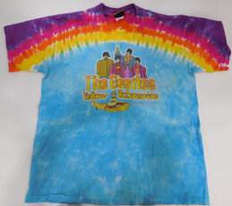 Vintage The Beatles Yellow Submarine Tie Dye Liquid Blue T Shirt Mens Sz Large