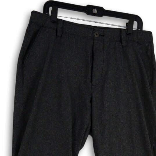 Mens Gray Flat Front Slash Pocket Classic Straight Leg Dress Pants Sz 36/32 image number 3