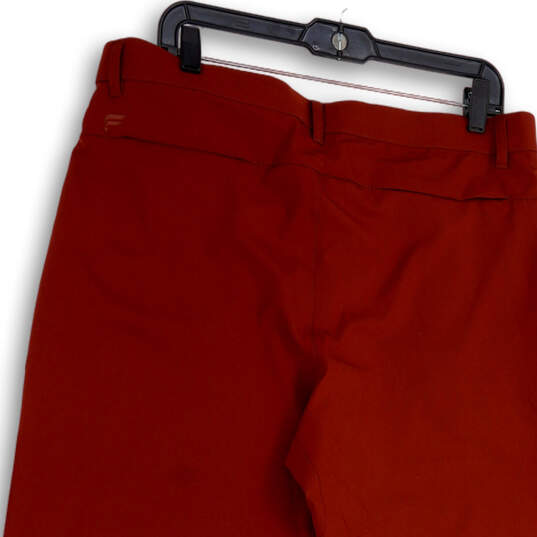 Mens Red Flat Front Slash Pocket Straight Leg Ankle Pants Size 34x32 image number 4