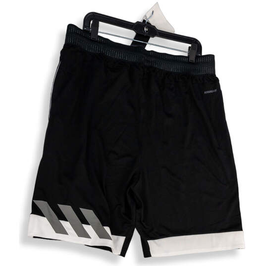 NWT Mens Aeroready Black White Drawstring Pull-On Athletic Shorts Size 2XL image number 2