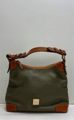 Dooney & Bourke Olive Green Leather Hobo Tote Bag