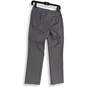 Womens Gray Flat Front Straight Leg Formal Dress Pants Size 0 Petite image number 2