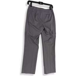 Womens Gray Flat Front Straight Leg Formal Dress Pants Size 0 Petite alternative image