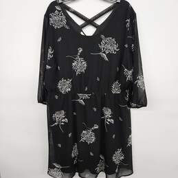 Women's Black Floral Design Dress