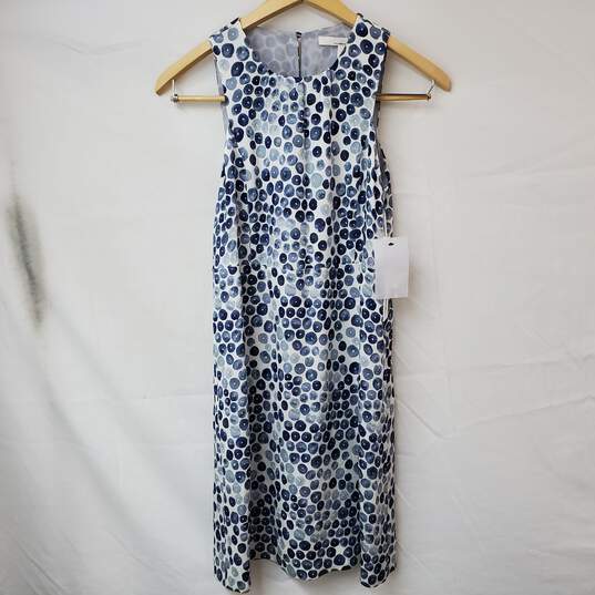 Nordstrom Collection Sleeveless Grey Quartz Dot Print Midi Dress Women's 2 NWT image number 1
