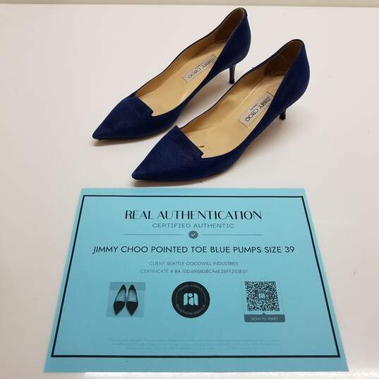 AUTHENTICATED WMNS JIMMY CHOO POINTED TOE PUMPS SZ 39 image number 1