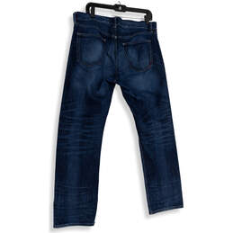 Mens Blue Denim Dark Wash Pockets Stretch Straight Leg Jeans Size 34/30 alternative image
