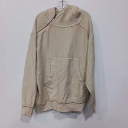 Free People Ivory 100% Cotton Pullover Hoodie Sweatshirt Women's Size M NWT