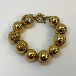 Designer J. Crew Gold-Tone Spring Ring Clasp Balls Strung Beaded Bracelet alternative image