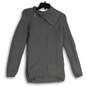 Womens Gray Long Sleeve Asymmetrical Zip Collared Pullover Sweater Size L image number 1