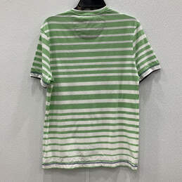 NWT Mens Green White Striped Crew Neck Short Sleeve Pullover T-Shirt Size S alternative image
