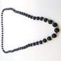 14K Gold Endless Onyx Beaded Necklace 48.4g image number 1