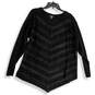 Womens Black Knitted Round Neck Long Sleeve Pullover Sweater Size 3X image number 1