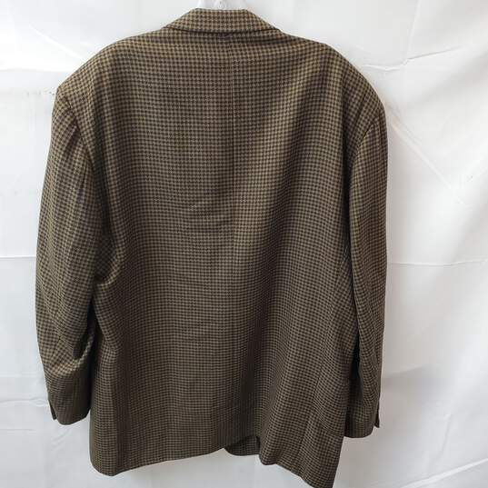 Men's Brown Checkered Vito Rufolo Suit Jacket Size 48L image number 9
