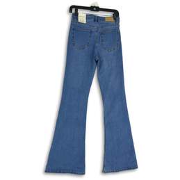 NWT Womens Blue Denim Medium Wash High Rise Flare Skinny Jeans Size 4 alternative image