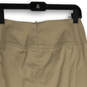 Womens Khaki Flat Front Back Zip Knee Length Straight & Pencil Skirt Size 4 image number 4