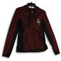 Womens Maroon Red Black Buddha Brand Long Sleeve Full Zip Hoodie Size M image number 1