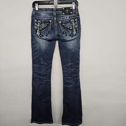 Blue Denim Bootcut Embellished Jeans alternative image